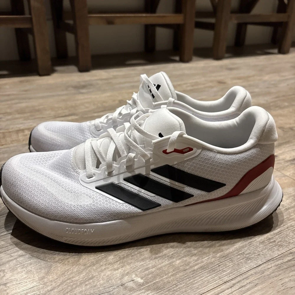 Adidas Men's Run Falcon 5 Sneaker‎ White/Black/Red Size 11 IE0551